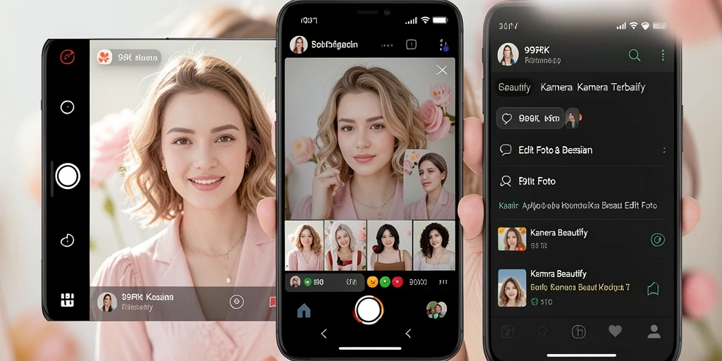 Tampilan antarmuka utama aplikasi 99RK dengan fitur Kamera Beautify yang intuitif.