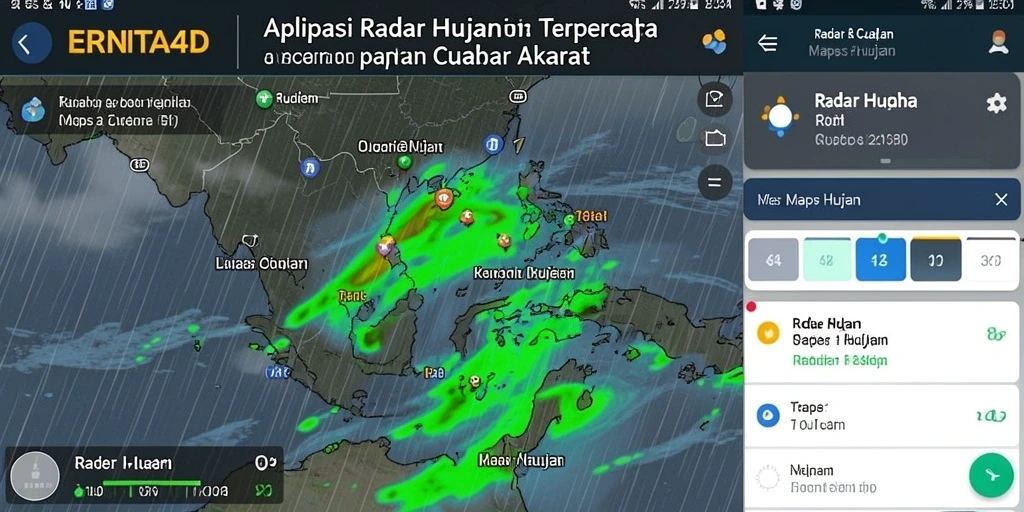 Antarmuka utama ERNITA4D menunjukkan radar hujan secara real-time.