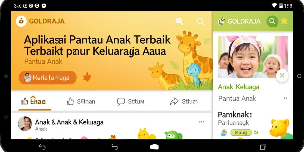 Antarmuka aplikasi GOLDRAJA untuk pantau aktivitas anak.
