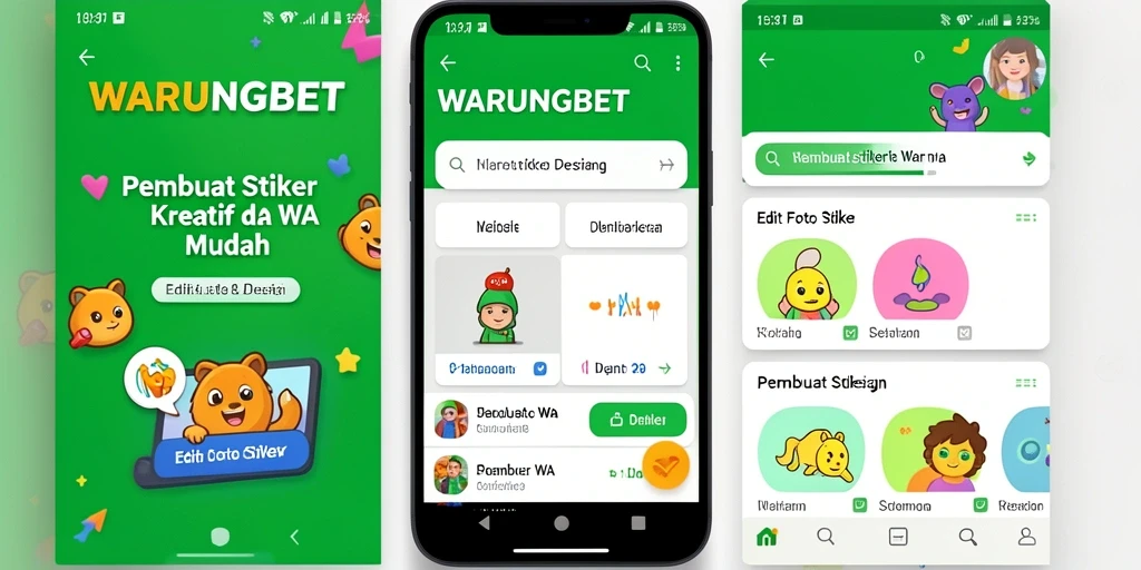 Antarmuka WARUNGBET yang menarik untuk membuat stiker WA.