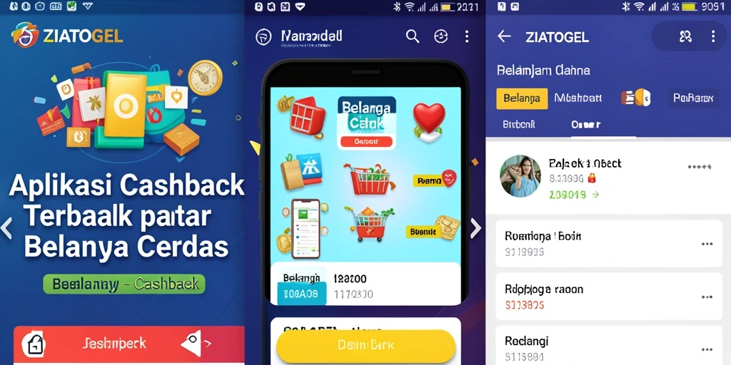 Antarmuka ZIATOGEL memberikan kemudahan dalam akses Cashback.